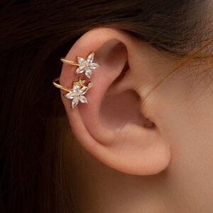 Gold 1pc Floral Ear Cuff